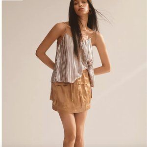 NWT Love The Label | Brown Silky Cargo High Rise Mini Skirt, L